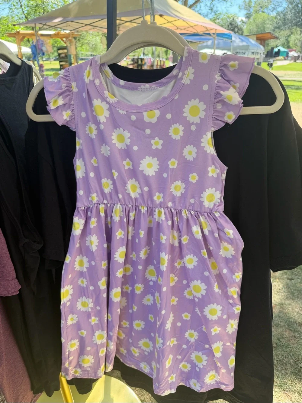 Girls' Lavender Daisy Sundress - Soft Floral Summer Dress